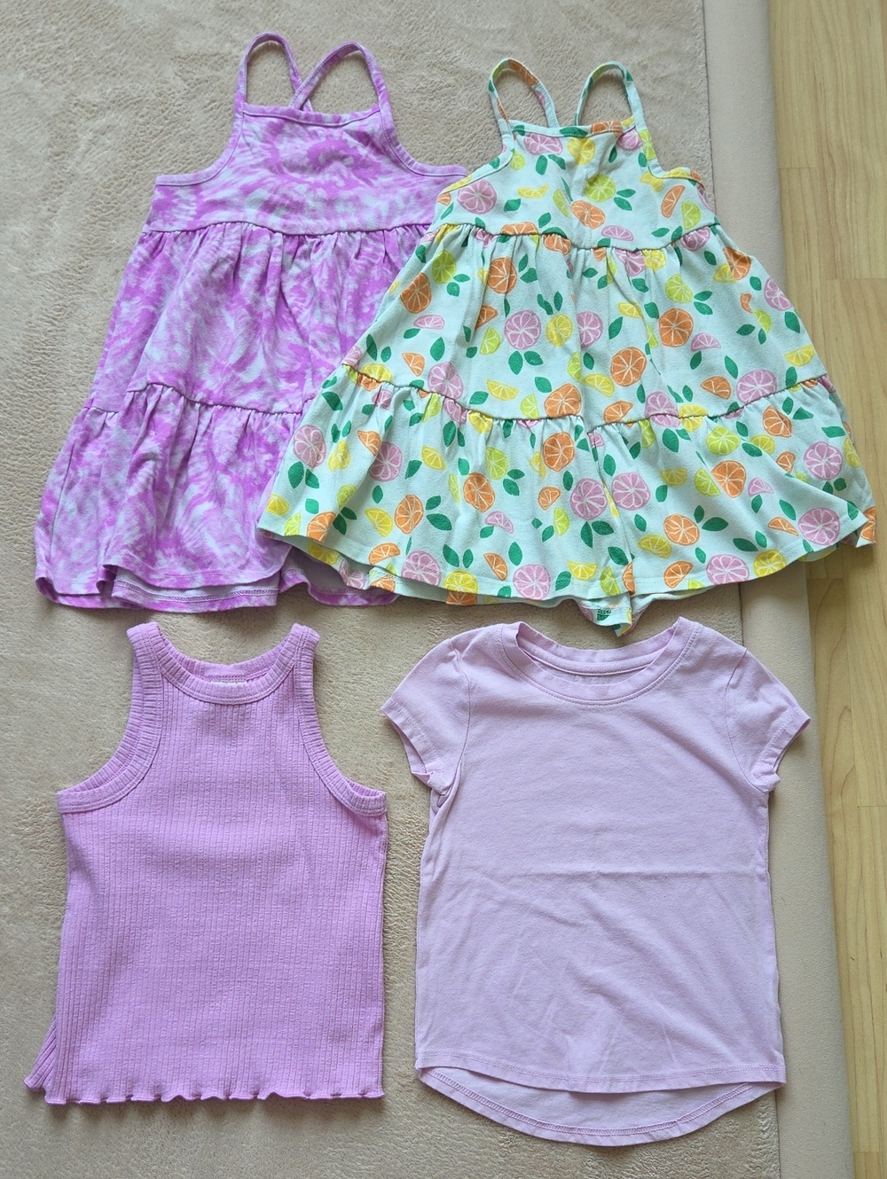 Cat & Jack Dresses, Tank & Cap Sleeve T-shirt  3T Purple and Fruit